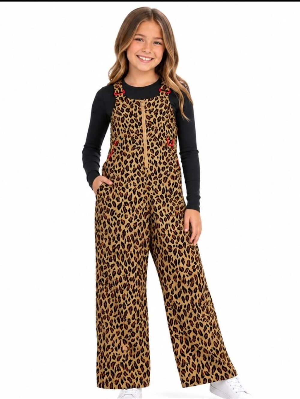Nwt Girls Amazon Essentials Animal Print Snow Bibs  (Sz:Med)